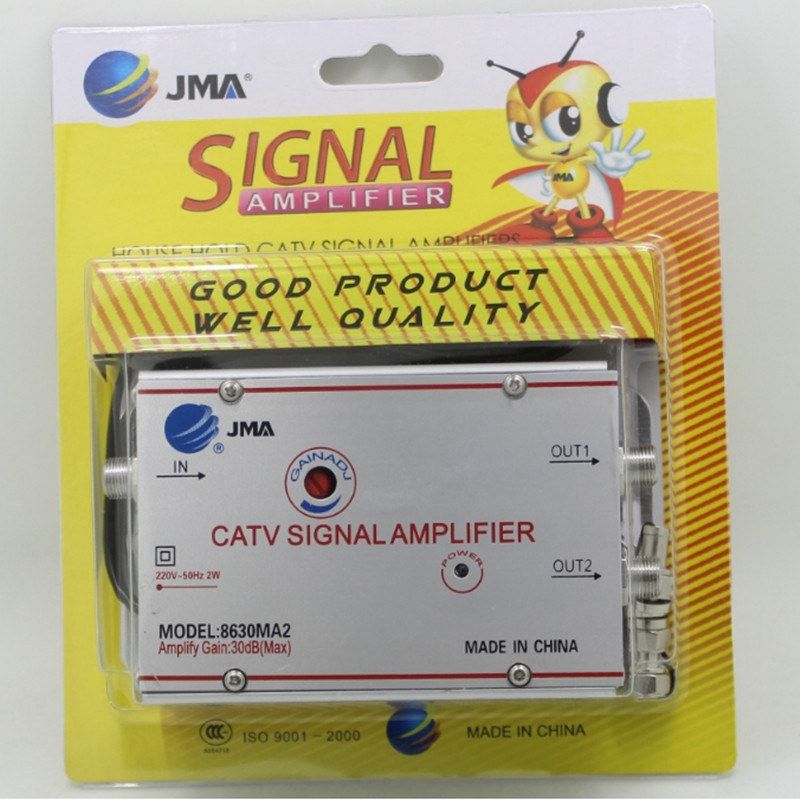 30dB CATV Splitter Amplifier Antenna Signal Booster terrestrial amplifier for analog or digital TV antennas EU Plug 220V
