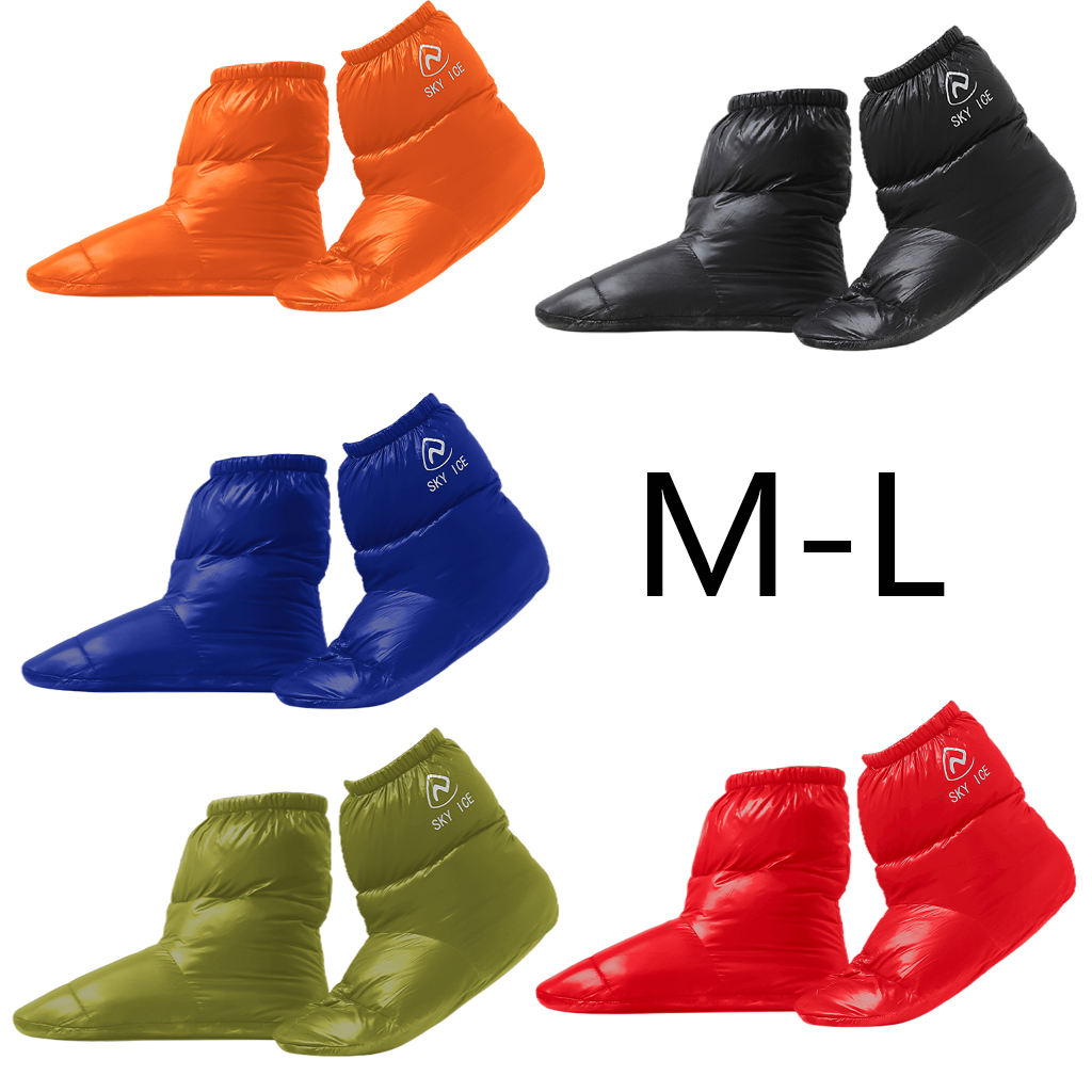 Par de zapatillas de plumón de pato, zapatos, botas, calzado para acampar, cubierta de pies, calentador, antideslizante e impermeable