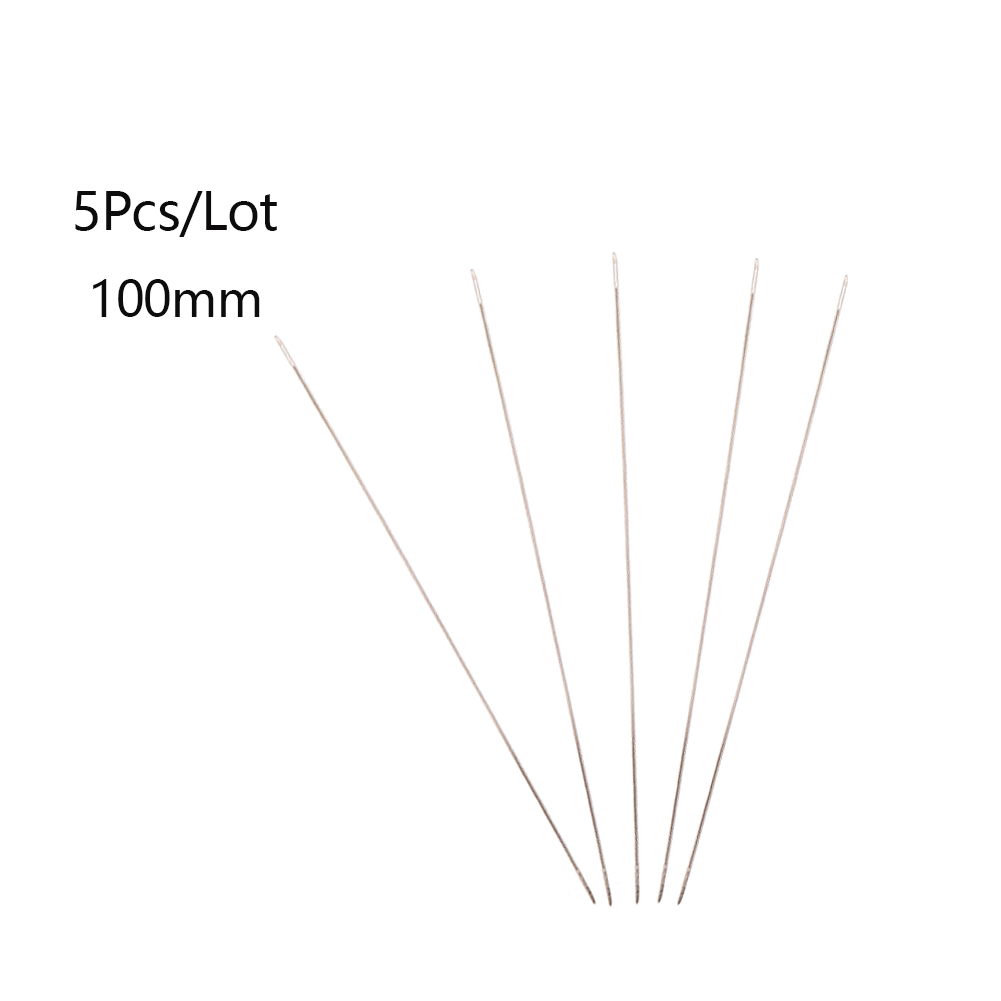 5pcs Central Opening Needles Stainless Steel Curved Beading Needles Tools for Jewelry Making Threading String Cord Easy