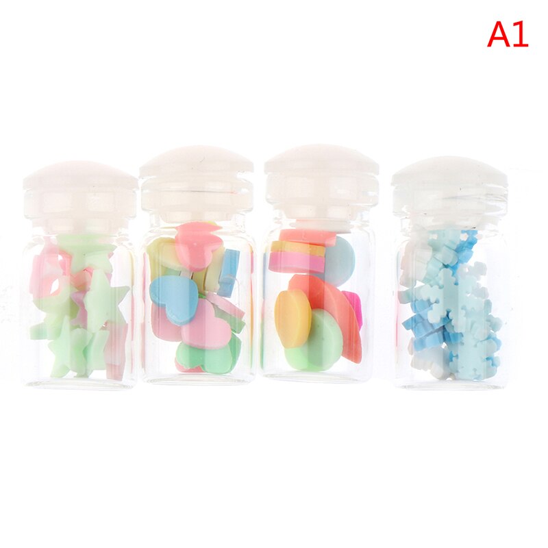 4Pcs/Set 1:12 Dollhouse Miniatuer Furniture Toys Candy Glass Jar for Dolls Decor: A1