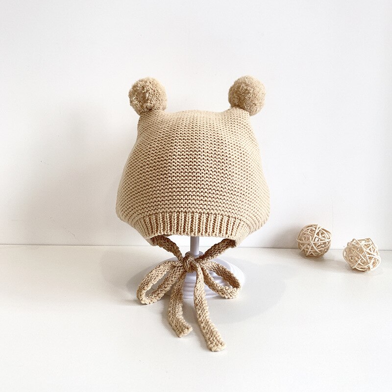 Gorro de punto 3D para niño y niña, tejido cálido, informal, accesorios cómodos, 3-16M, Invierno: A