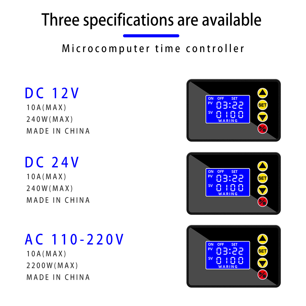 Tidstimer mikrodator tidskontroller  ac 110-220v dc 12v 24v- timmarsräknare lcd digital display programmerbar timer tidsgrafik