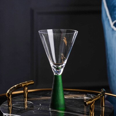 Ons Artland Licht Luxe Crystal Wedding Champagne Coupes Fluiten Beste Rode Wijn Glazen Bar Cocktail Cup Diamant Beker: Green A