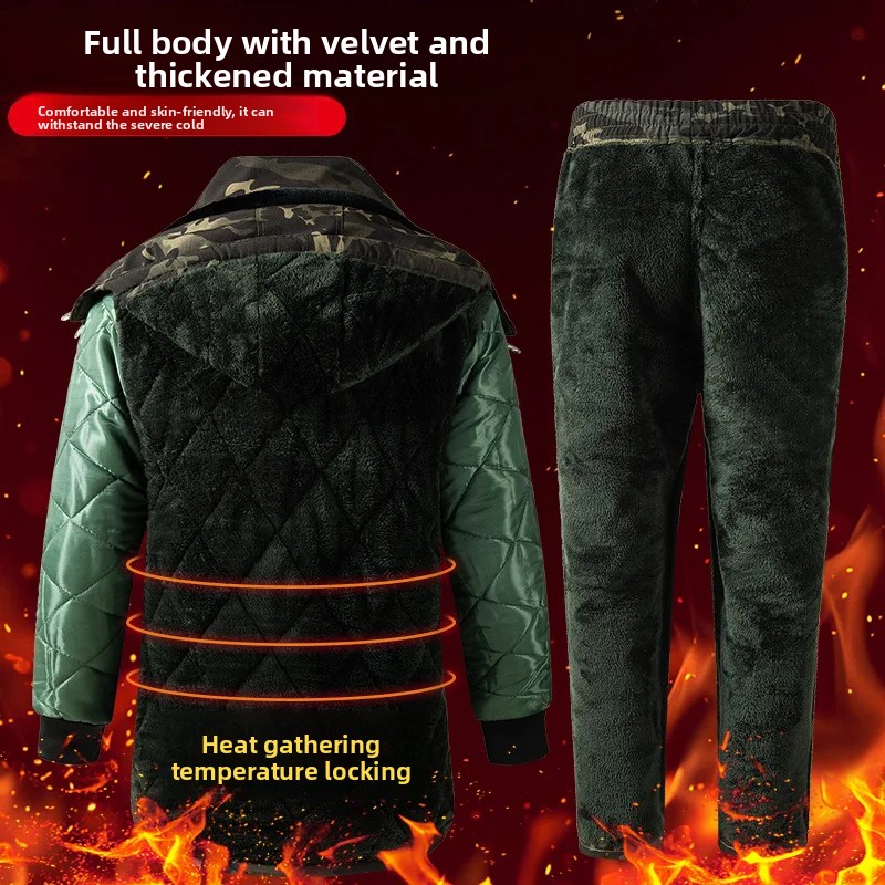 Vêtements de travail en polaire épaisse pour hommes, coupe-vent, imperméable, , en coton, ensemble gilet, combinaison de Protection du travail, automne et hiver
