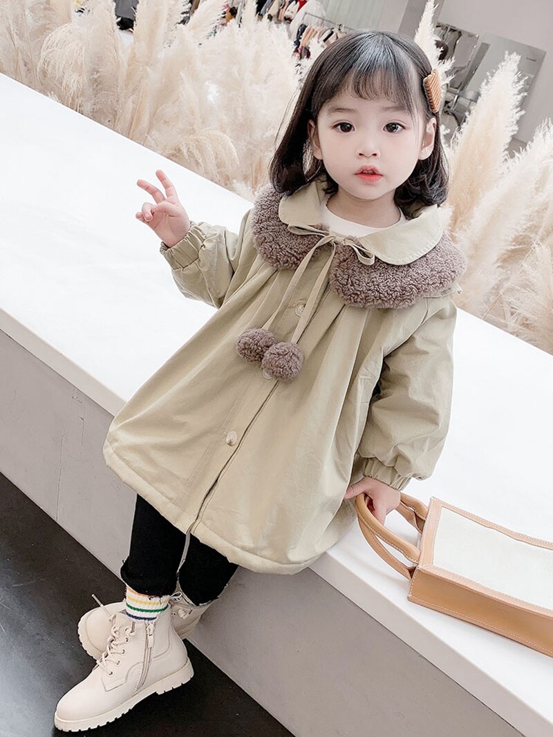 Croal cherie warme kindermeisjes fleece jas parka's voor meisjes winterkleding kinderen fleece prinses bovenkleding kinderen windjack