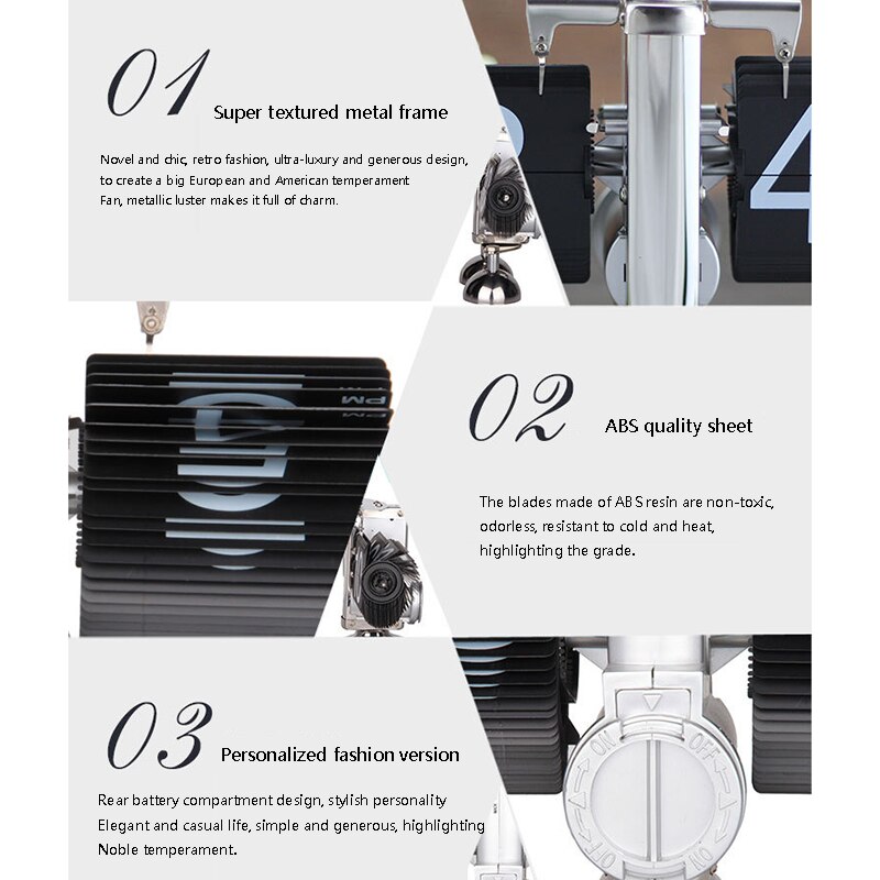 Wonderful automatic flip clock retro simple home living room table clock one-legged small balance flip clock