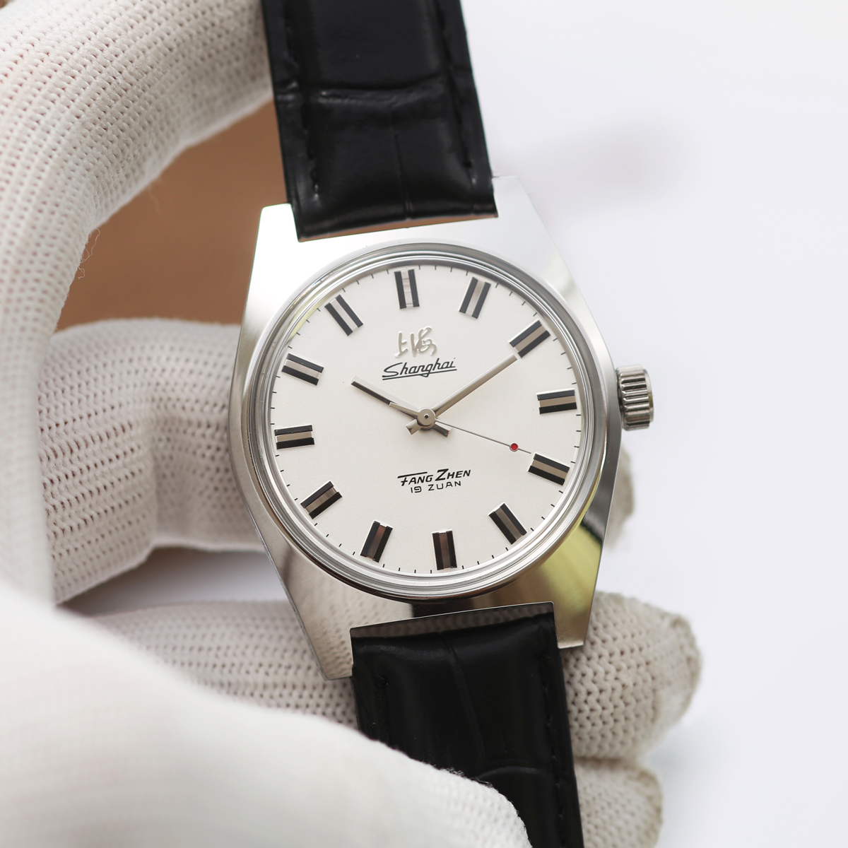 Shanghai 7120 mechanische Uhr mit Handaufzug für Herren, 36 mm, Retro-Business-Uhr, klassischer, schlichter Look: Gold