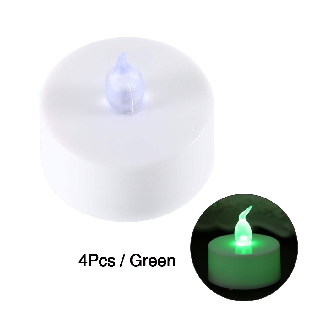 4PCS Electronic Candles Lights Flickering Lovely Night Light Colorful LED Candle Battery Operated Birthday Wedding DIY Decor
