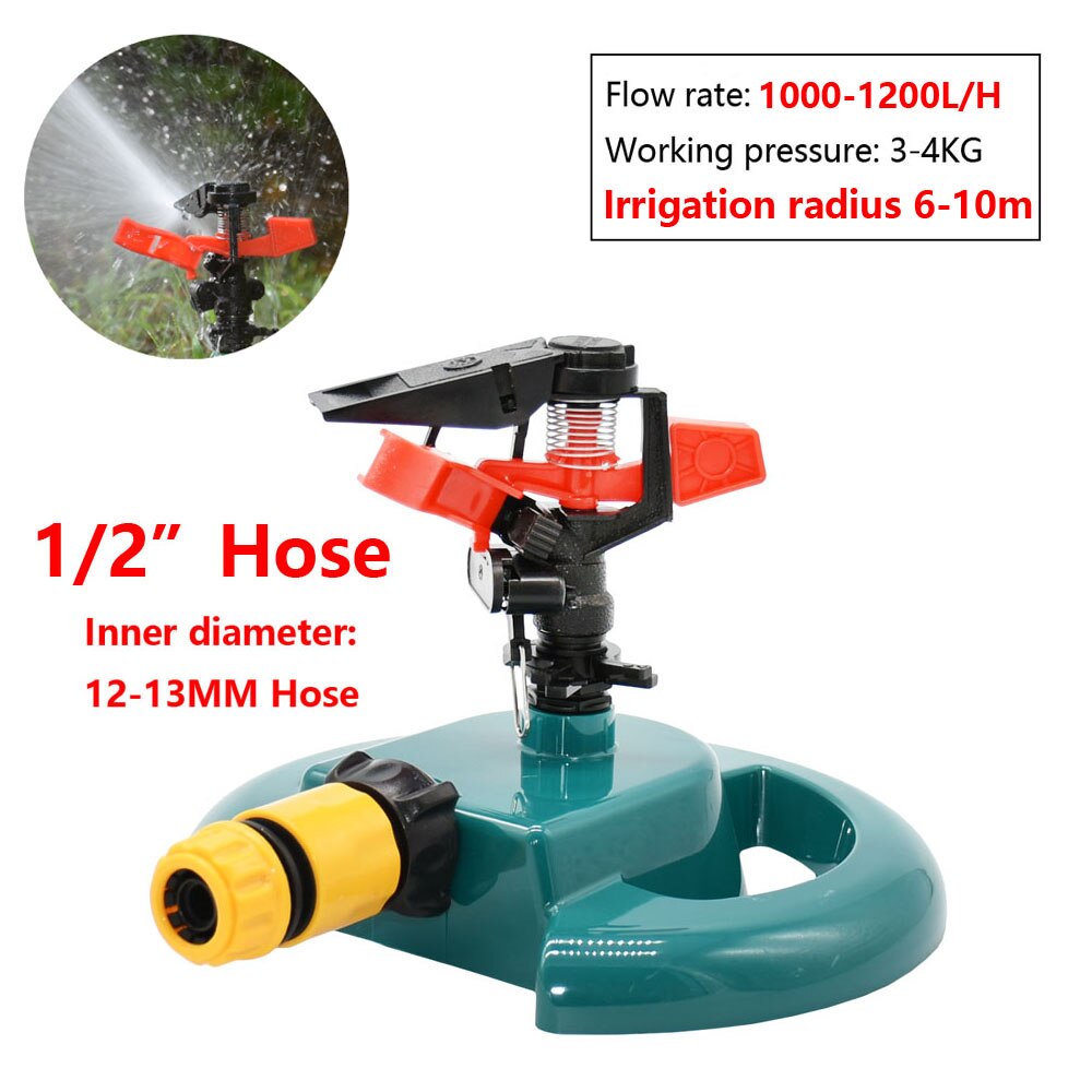 Garden Lawn Rotary Watering Sprinklers With Nozzle Support Automatic 360 Degrees Farm Rocker Sprinkler Irrigation Water: B x 1I2