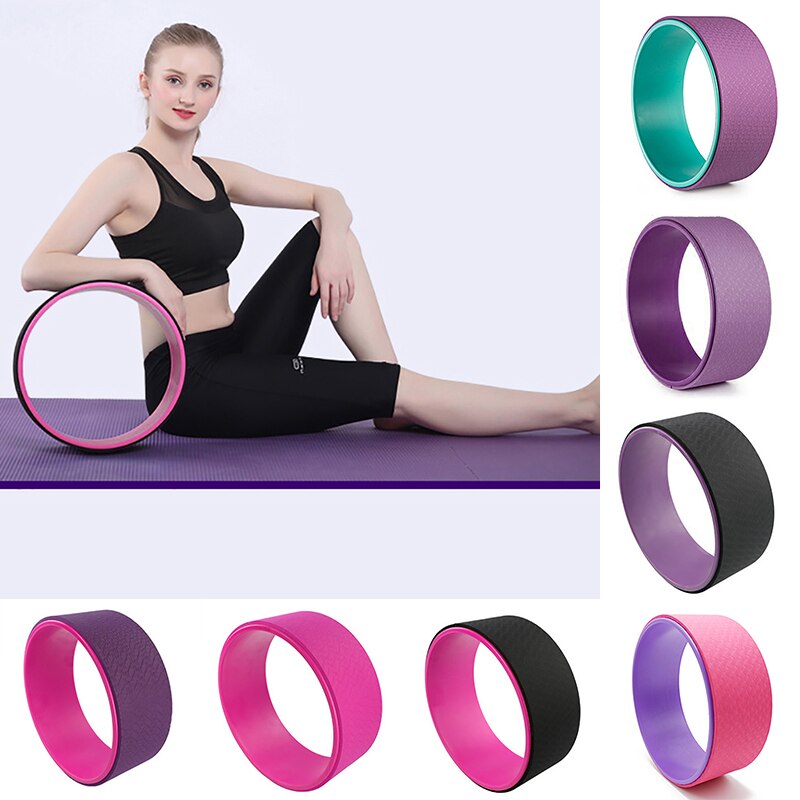 Yoga Wheel Dharma Yoga Prop Wheel Pose Thick Padding Yoga Roller for Back Pain Stretching Increased Flexibility
