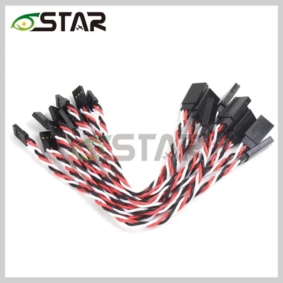 22AWG 60-adriges gedrehtes Servo-Verlängerungskabel (10 Stück) Stecker auf Buchse für RC-Modelle ESCs Anti-Interferenz-Kabel: Transparent