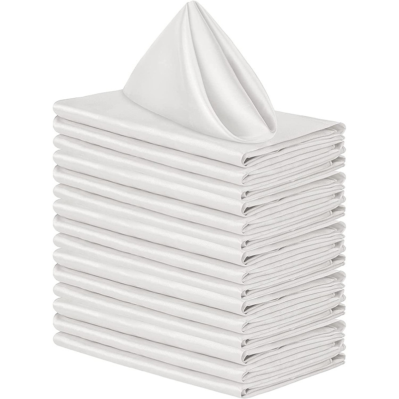 50pcs Satin Napkins Soft Dinner Napkins 43*43cm Square Table Napkins for Restaurant Weddings Party Dinner Decoration
