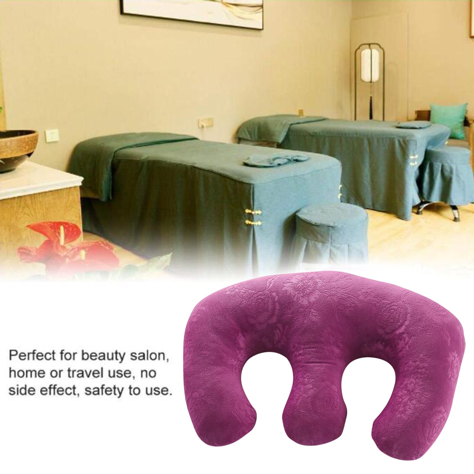 Katoen Afneembare Borst Kussen Borst Pad Borst Kussen Massage Kussen Vrouwelijke Versterken Voor Spa Schoonheidssalon Body Ontspannen: Pale Mauve 