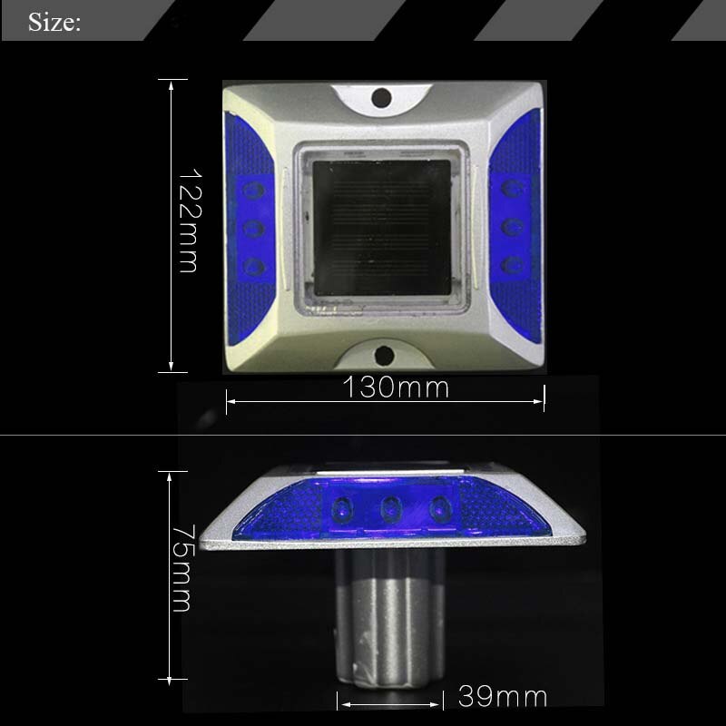 Flashing mode Double sides reflector Solar powered road studs