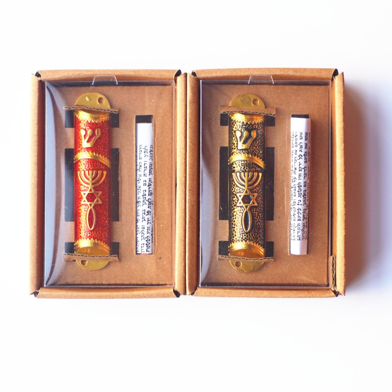 Mezuzah fall heminredning mezuza med torah pergament bläddra mezuzah