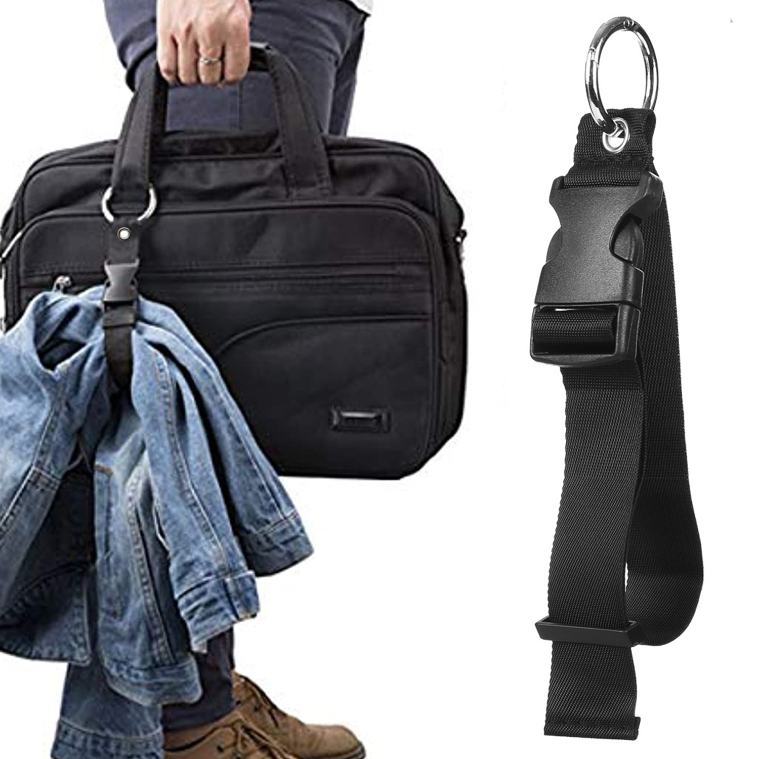 Sangle de bagage, pince de veste, pince de ceinture de valise, pince de transport, bagage, sac à dos, accessoire de voyage avec structure, rapDuty