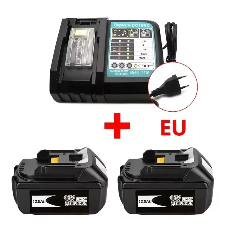 100% Original Makita 12AH for Makita 18V Battery BL1830B BL1850B BL1850 BL1840 BL1860 BL1815 Replacement Lithium Battery: Brown