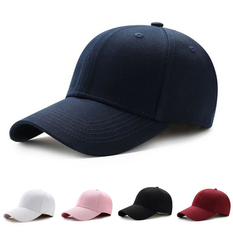 Mænd kvinder snapback justerbar hip-hop unisex golf baseball cap solid sol hat uk