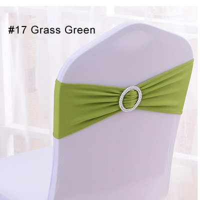 4 Pieces Wedding Spandex Chair Sashes Gold Pink Orange Yellow Chair Sash Bands Bow Wedding Party Birthday Chair Decoration: 17 Grass Green