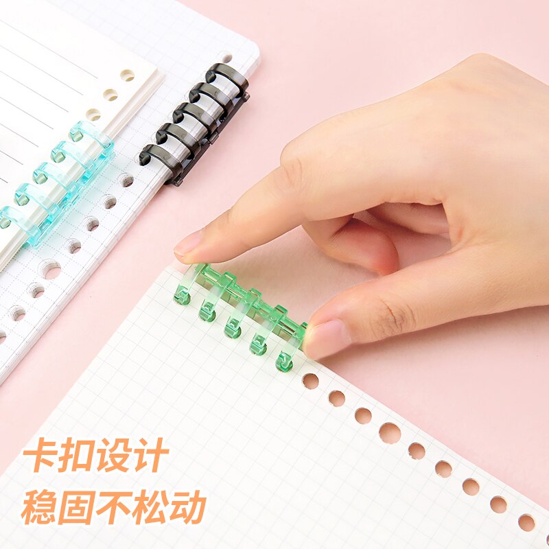 MOHAMM 1 PC Mini Plastic 5-Hole Loose Leaf Binder Book Rings for A5 B5 A4 Paper Storage Tool Scrapbooking Art Craft DIY Student