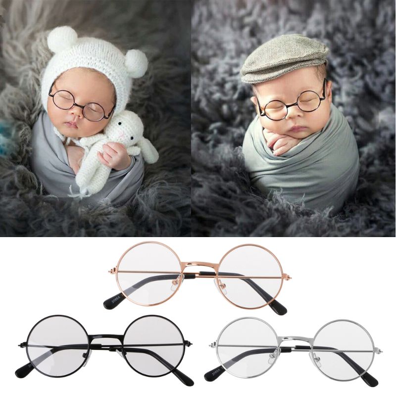 Newborn Baby Girls Boys Flat Glasses Photography Props Gentleman Studio Shoot