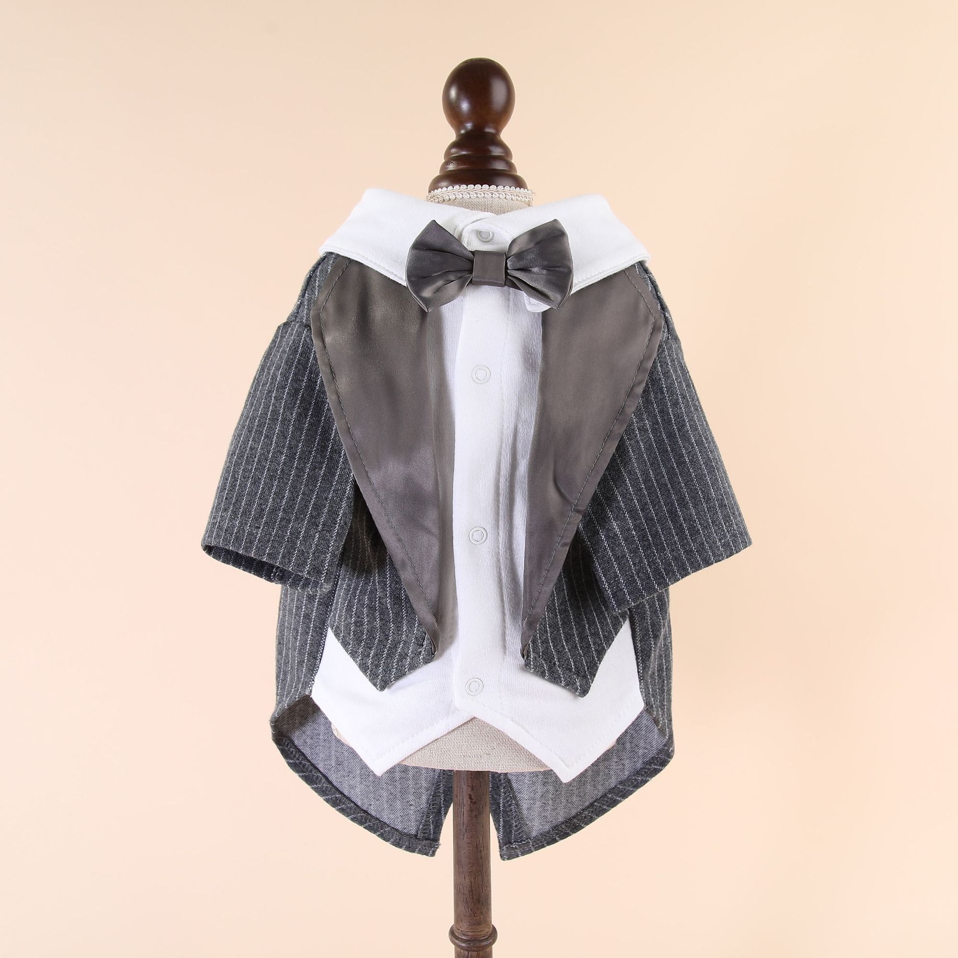 Dog Tuxedo Costume with Bow Tie, Pet Tuxedo Suit for Small Medium Dogs, Formal Party Wedding Shirt Clothes Cosplay Apparel: M / WHITE