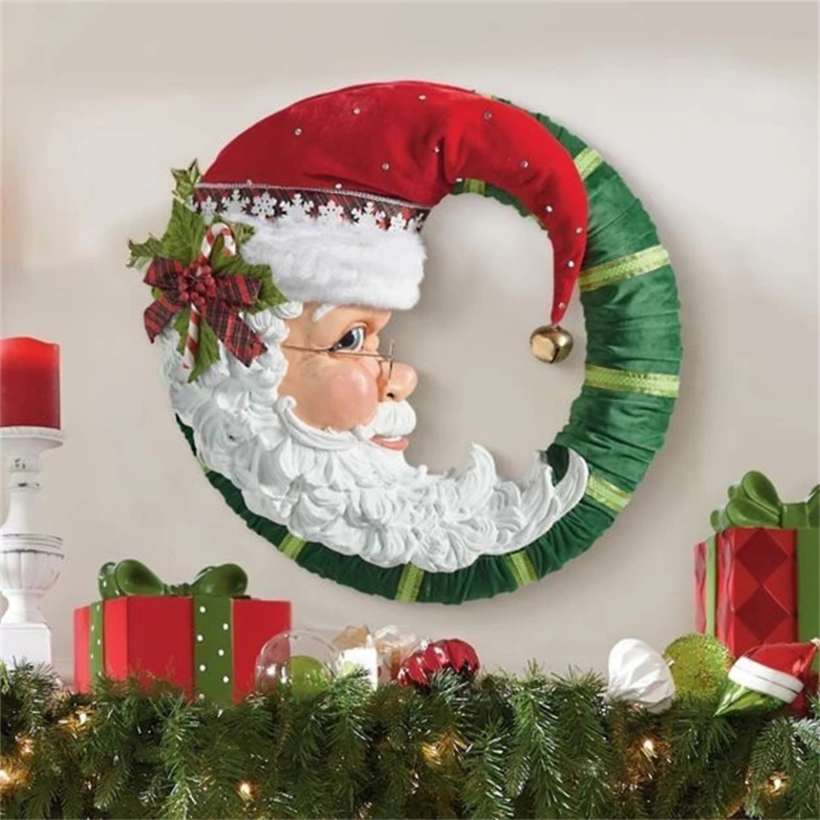 Christmas Tree Rotating Sculpture Train Decorations Paste Window Stickers Christmas Decorations For Home Window Wall Sticker: D