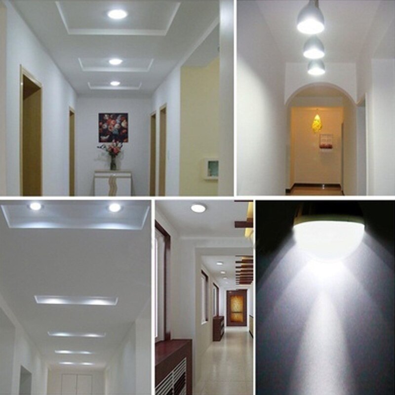 Bombilla LED con Sensor de sonido automático E27, lámpara de 220V (solo brilla en la oscuridad, con sonido apagado después de 8 segundos sin sonido)