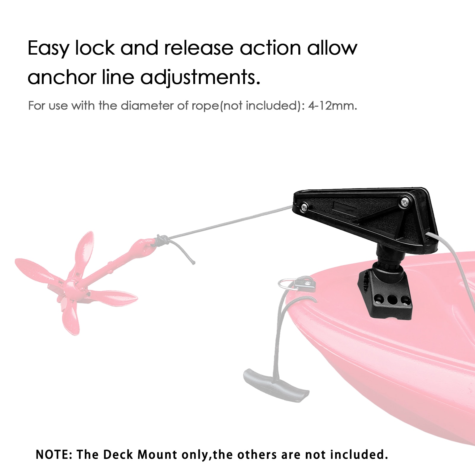 Anchor Lock with Release System Side Deck Mount for Kayaks Canoe Small Boat Fishing kayak accessories