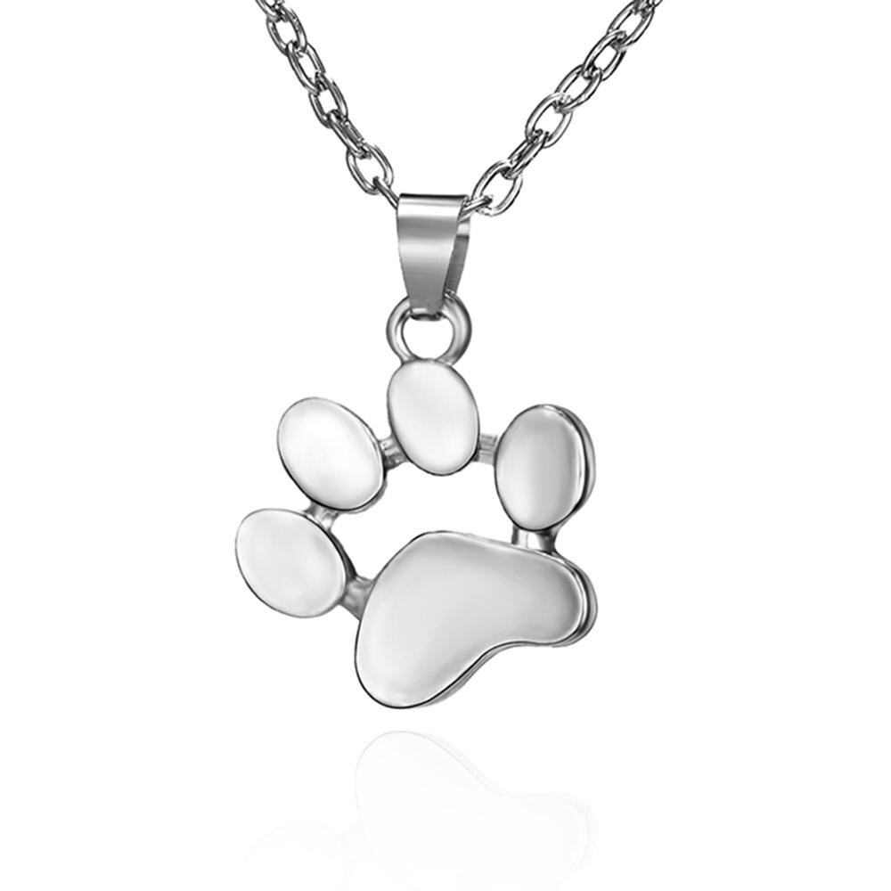 Gold Rose Gold Silber Farbe Niedlichen Hund Pfote Hohl Katze Pfote Mit Herz Anhänger Schlüsselbein Kette Halskette Weibliche Süße Schmuck: NC18Y0120-1