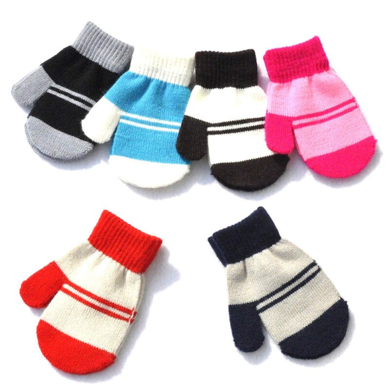 Warmom dziecięce rękawiczki dziewczynka chłopiec zimowe ciepłe dziecięce dzianiny palce ciepłe dziecięce zimowe ciepłe rękawiczki z dzianiny dla 1-4 lat