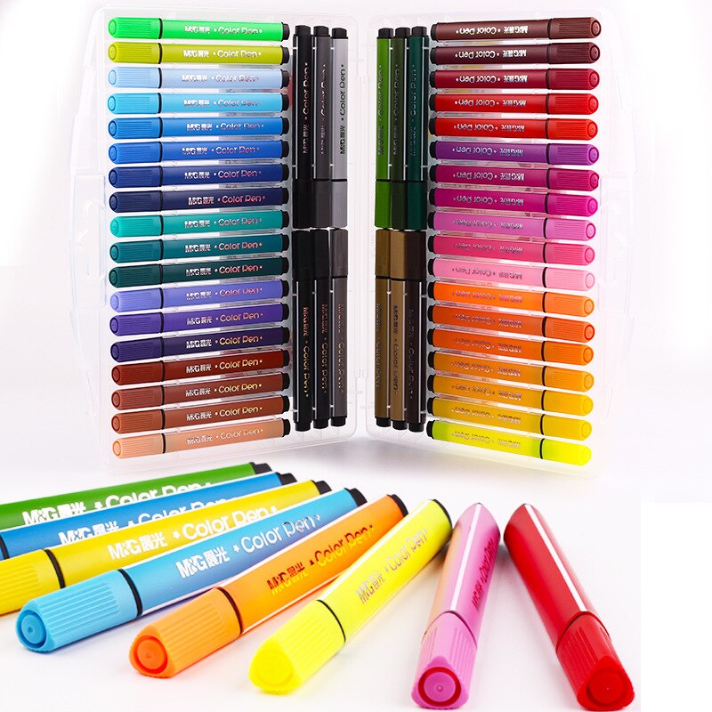 M & g trekant akvarel pen 12/18/24/36/48 farve graffiti pen kunst mærke tegning farve skitse farve pen tcp 92130
