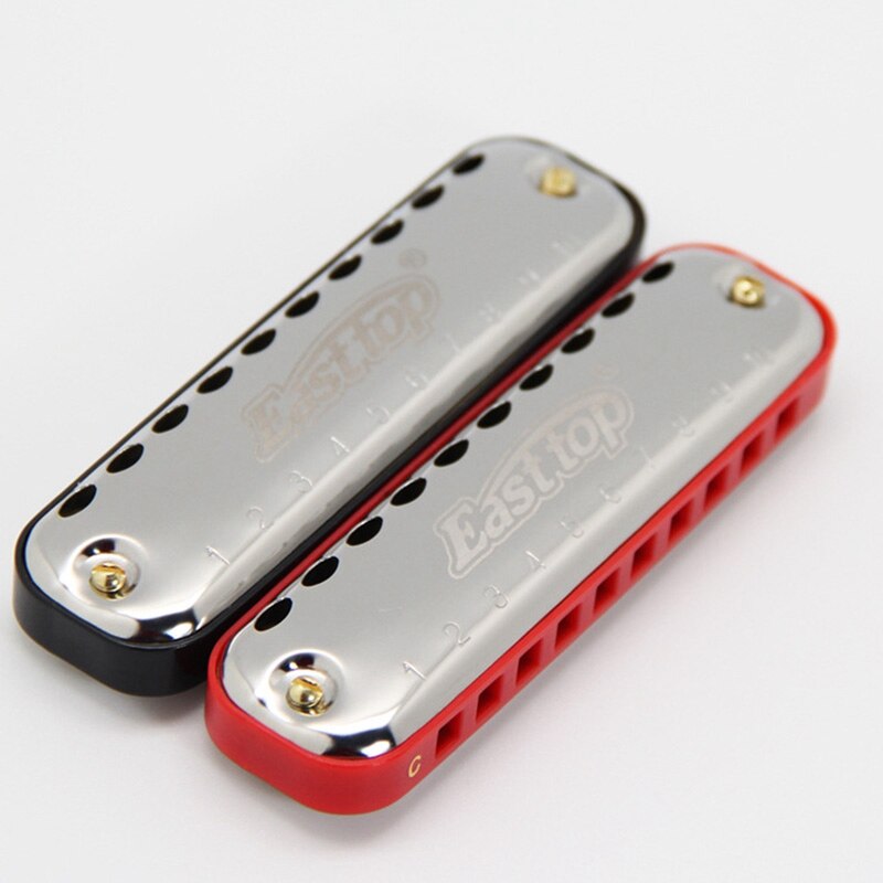 Easttop 10 Hole Harmonica - 20 Tone Diatonic Mouth Organ - Professional Musical Instrument - ABS Metal