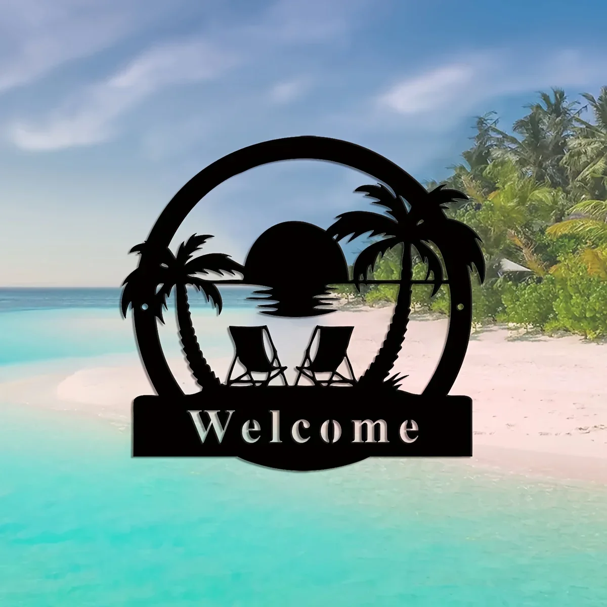 Buiten Palmbomen Metalen Bord, Metalen Palmbomen Teken, Veranda Decor, Familie Teken Voor Voordeur Achtertuin Bord Palm Boom Zwembad Bord