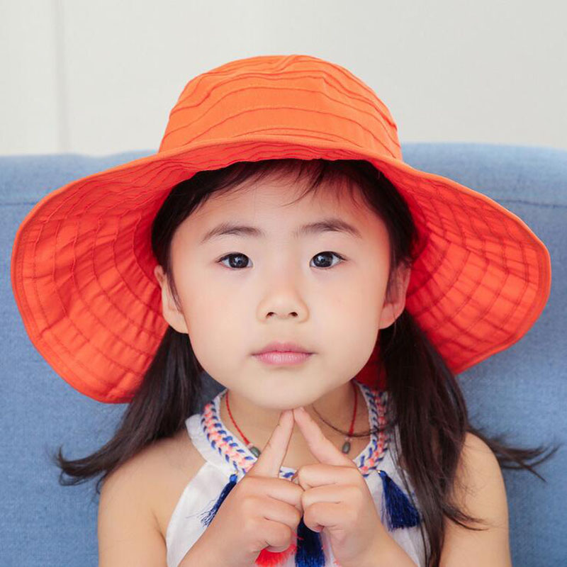 BINGYUANHAOXUAN Meisjes Grote Rand Zonnehoed Golvend Strand Strohoed Leuke Zon Cap