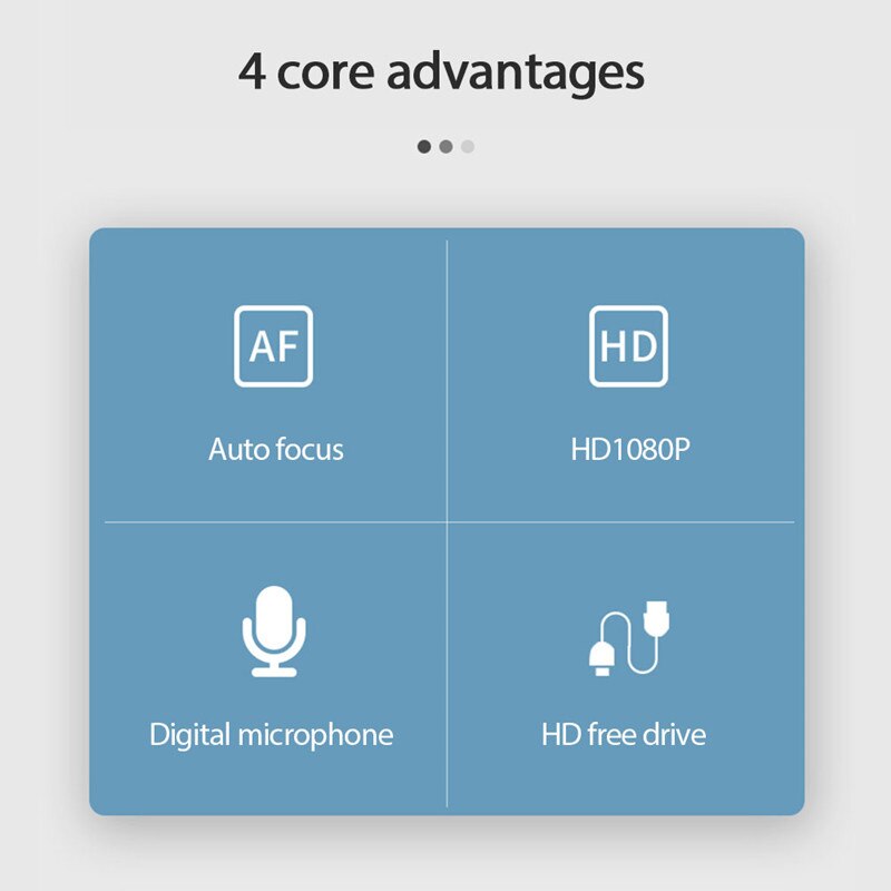 720/1080p Autofocus HD Webcam USB2.0 Large Lens Built-In Microphone Free Drive Computer Camera For Video Conferencing