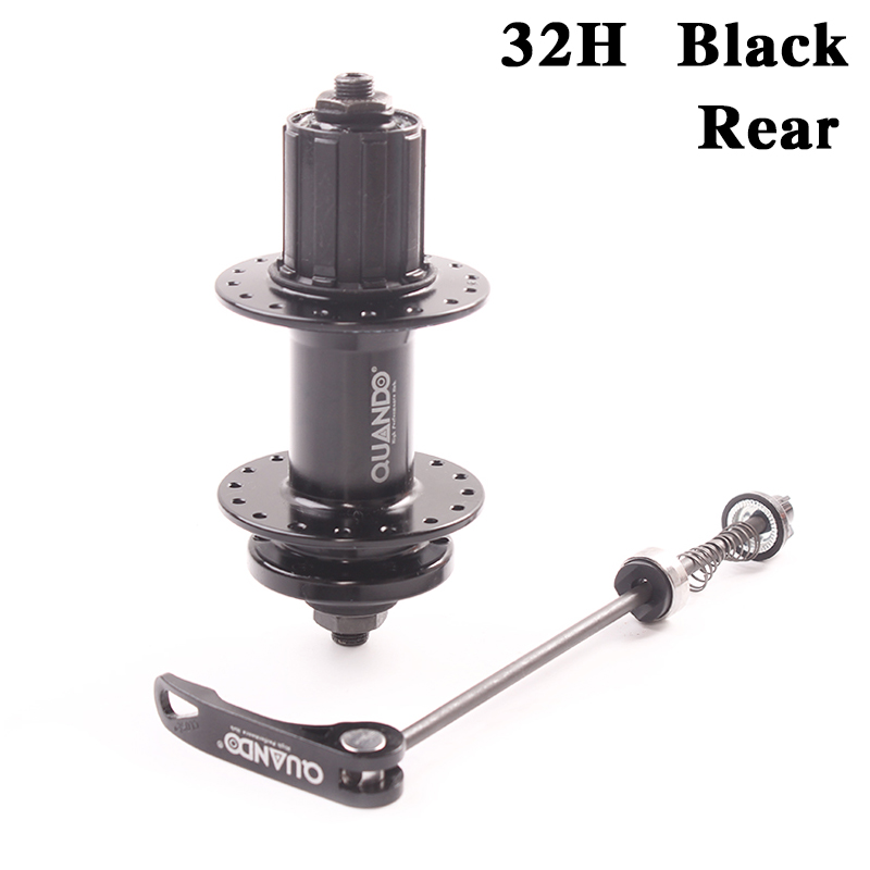 QUANDO-espaciador de buje de bicicleta, con orificios 32 36H, para bicicleta de montaña MTB, Cassette delantero y trasero, rueda libre y freno de disco de 6 pernos: 32H BLack Rear
