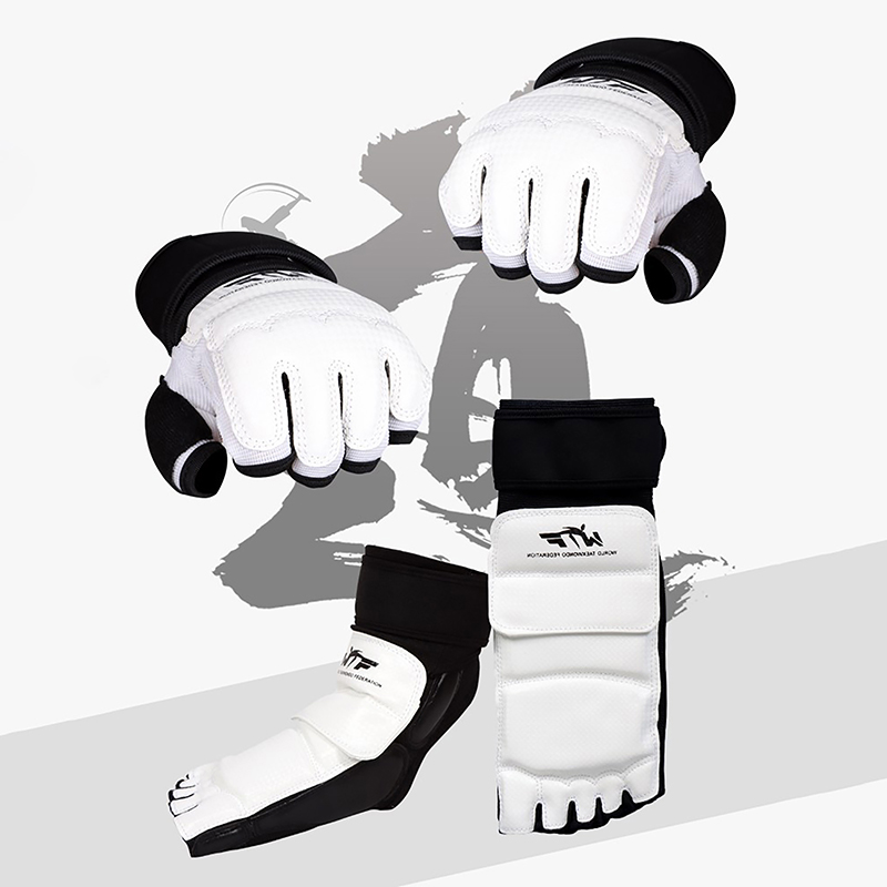 Taekwondo Leder Fußhandschuhe Sparring Karate Knöchelschutz Schutz Ausrügestochen Boxen Kampfsport Fußschutz Socke Erwachsenes Art