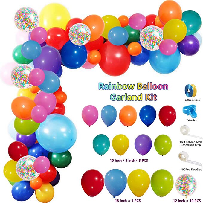 1 set Moon Sun Rainbow Clouds Balloons Arch Garland Macaron Balloon Chain for Baby Shower Girls Birthday Party Decor Supplies: 119pcs set
