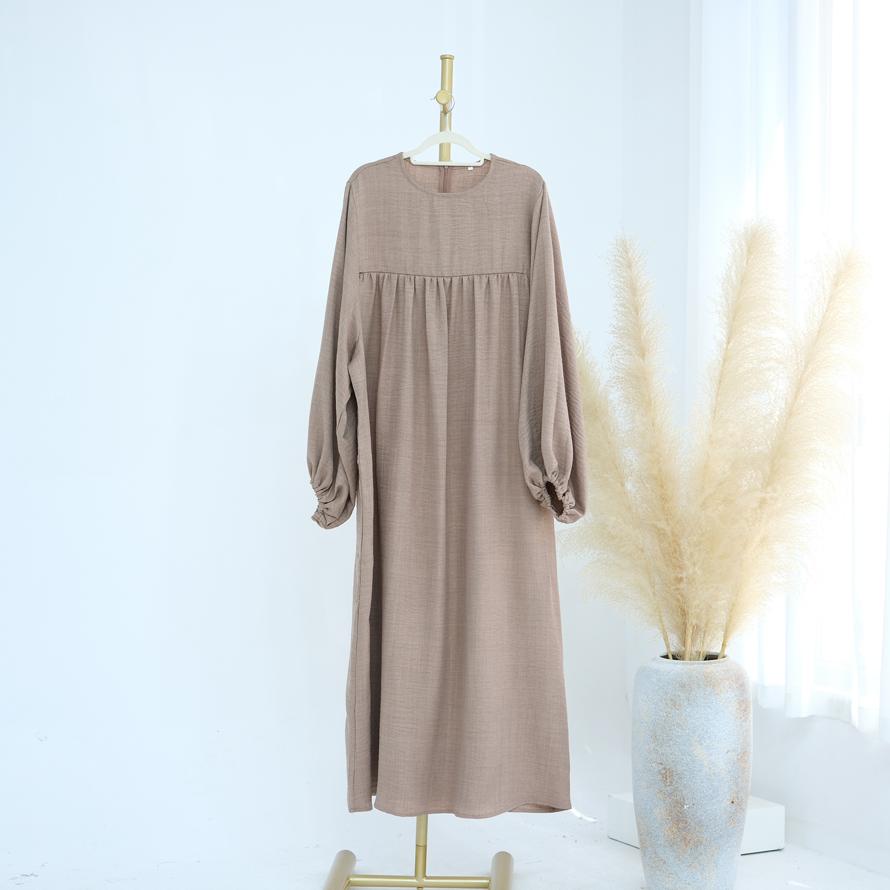 Abaya-Robe de luxe pour femmes musulmanes, vêtements d'allaitement, Kebaya, Kaftan, Maroc, Turquie, Dubaï, Eid Ramadan: S / Crème