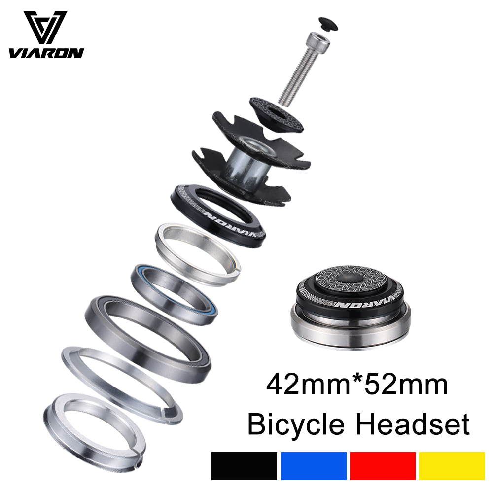 VIARON MTB Bicycle Headset 34/44/52/55/56mm CNC 1 1/8" 28.6 Spinal Canal/Straight Tube Fork Internal Mountain Road Bike Headset
