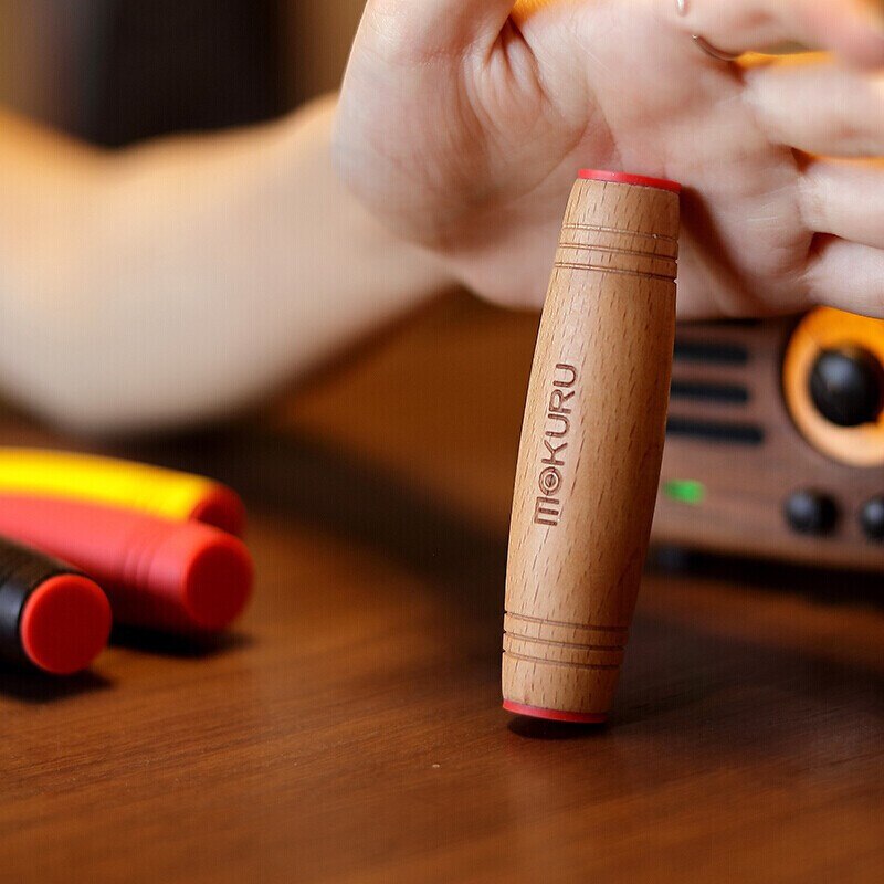 Japanese Mokuru Rollver Decompression Rod Beech Tumbler Desktop Flip Toys Desktop Fidget Stick Relieve Stress Focus Antistress