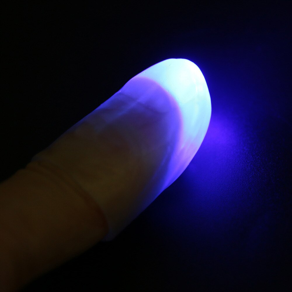 Funny LED Light Dancing Finger Magic Trick Props Kids Amazing Glow Thumb Light Street Magic for Magicians Beginner