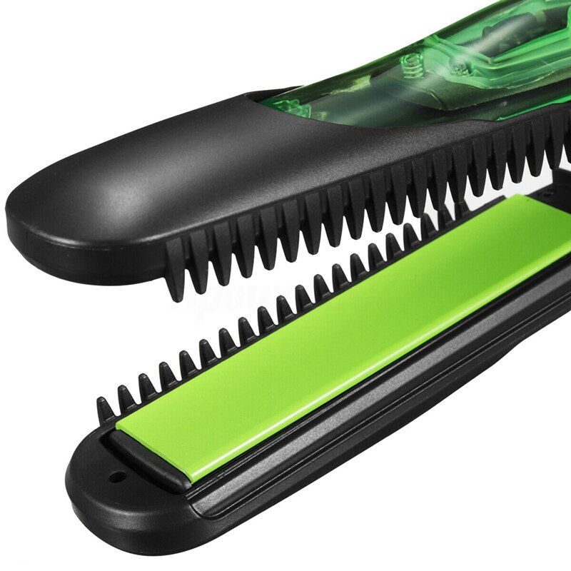 Ceramic Steam Hair Straightener, 110-240V, with 6 Automatic Steam Holes Negative Ions for Dry & Wet Hair EU Plug