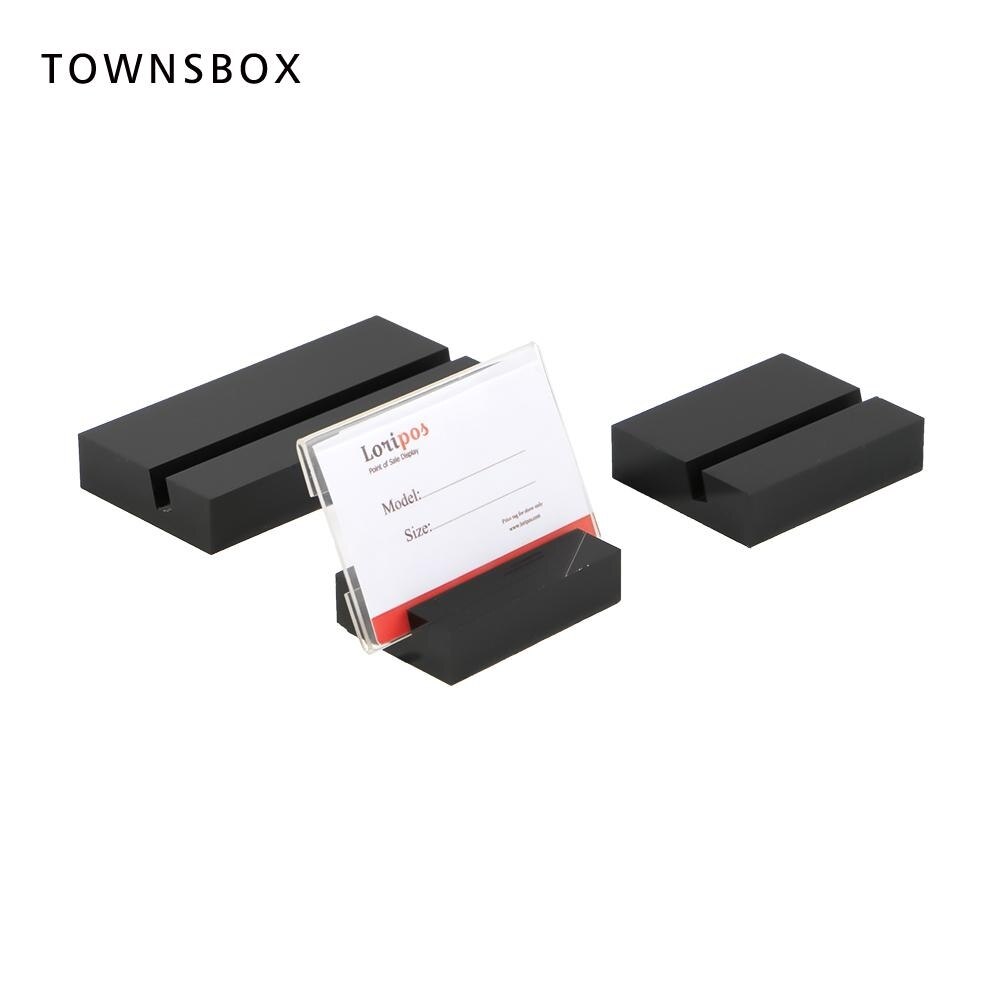 Kartonnen Houder Stand Voor Foto Note Houder Naam Card Prijskaartje Clip Label Stand Black Acryl Blok Teken Clip stand
