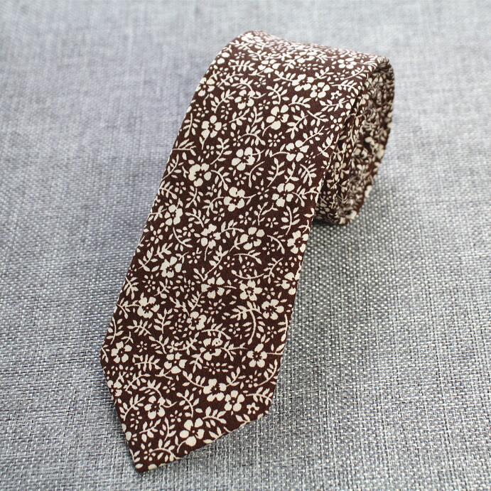 RBOCOTT 6cm Cotton Ties Floral Ties Mens Necktie Casual Suit Wedding Skinny Neck Tie Party Slim Tie Gravatas