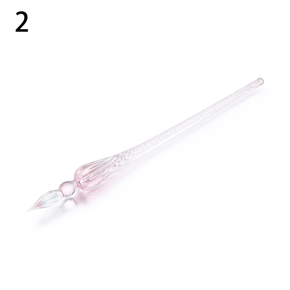 Vintage Glass Dip Dipping Pen Writing Tool Glass Drip Fountain Pen Signature Filling Ink Fountain Pens: 02
