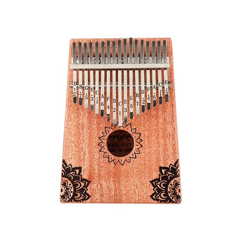 Kalimba 17- nøgle tommelfinger klaver mahogni finer integreret kalimba musikinstrument børn begynder bærbart finger klaver: 3