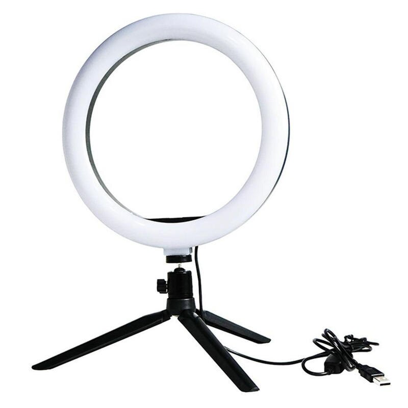 Anillo de luz LED de 6 pulgadas para estudio de vídeo, foto, Selfie, luz de relleno con trípode de escritorio y soporte para teléfono, f/retrato, producto de fotografía en vivo: Default Title