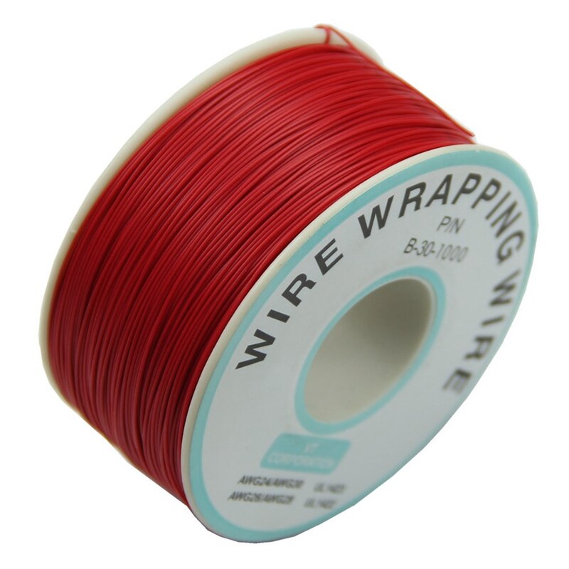 2 Stuks 0.25Mm Wire-Wrapping Wire 30Awg Kabel 305M -Red & Blue